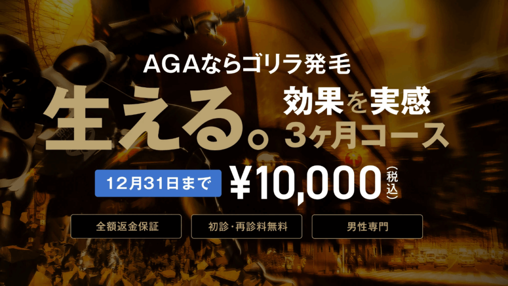 【12/31まで】「生える。3ヶ月コース」が10,000円！